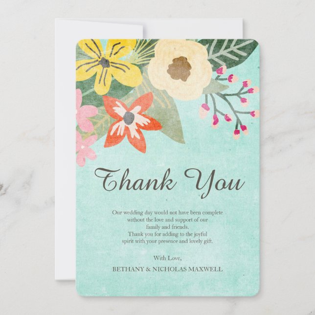 Fina blommor Fotopatkort för Tack Kort (Framsida)