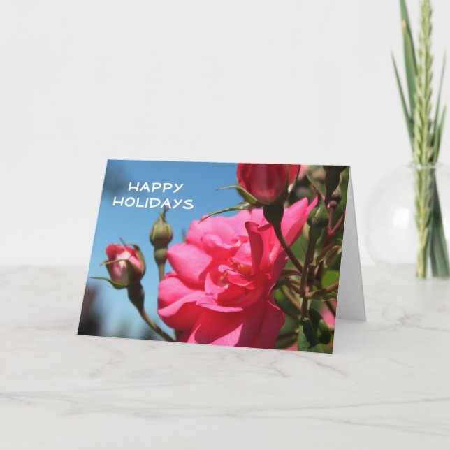 Fina blommor från rosa ros glad helg (Framsida)