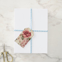 Fina blommor från vintage i pastel mönster Party Presentetikett