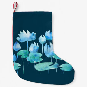 Fina blommor i vattenfärgen lotus liten julstrumpa