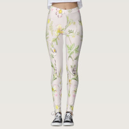 Fina blommor med fjäril i kinesiska stil leggings