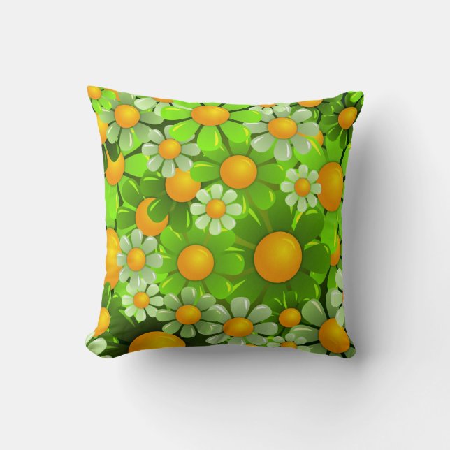 Fina blommor Toss Pillow Kudde (Framsida)