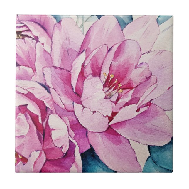 Fina blommor utomhus kakelplatta (Framsidan)