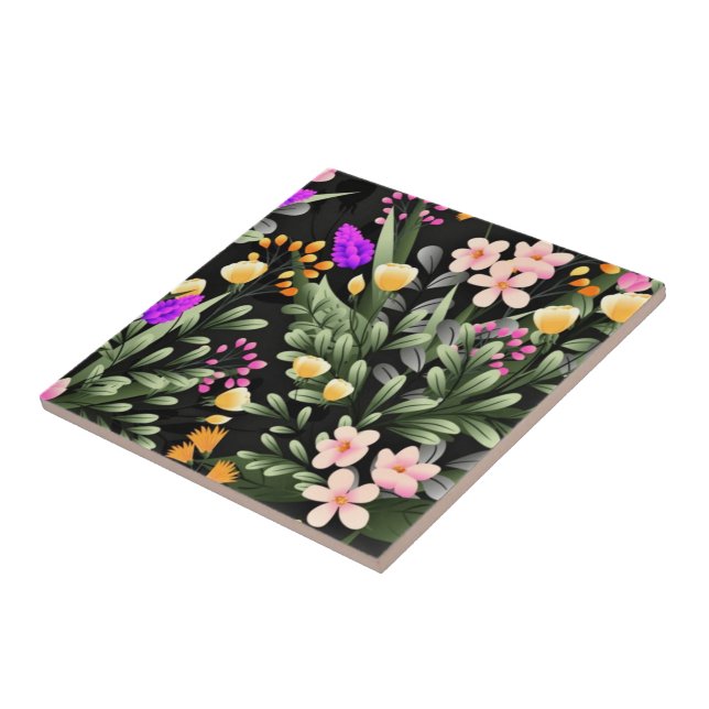 Fina blommwers Ceramic Tile Kakelplatta (Sidan)