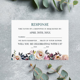 Fina Blooms Blommigt Vår Pastel Teal OSA Kort