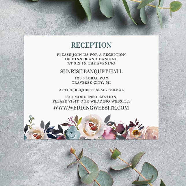 Fina Blooms Blommigt Vår Pastel Teal Tilläggskort (Skapare uppladdad)