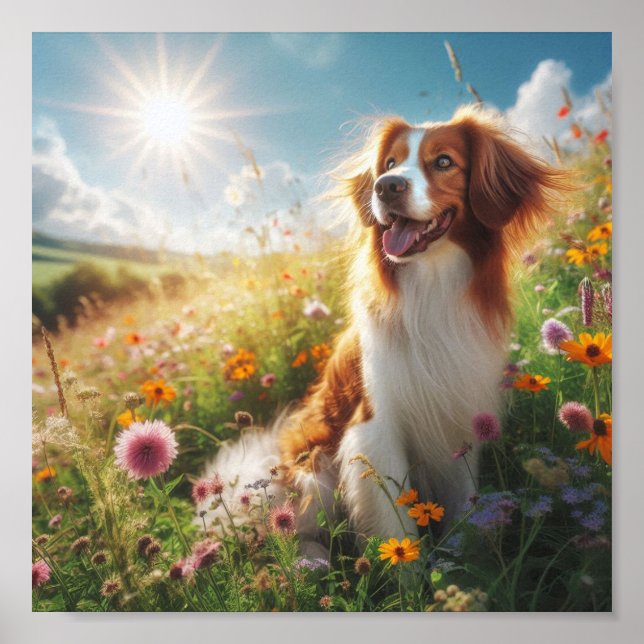 Fina Brittany hund Poster (Framsidan)
