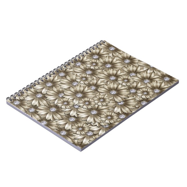 Fina Diamond Flowers Anteckningsbok (Vänstra Sidan)