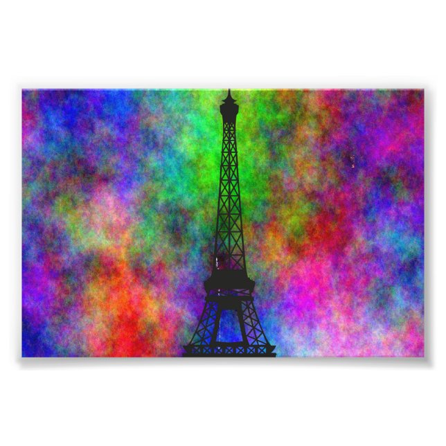 Fina Eiffel torn-färgade trasa-ryggeffekter Fototryck (Framsidan)