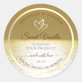 Fina etiketter för produktens förpackning i Golden