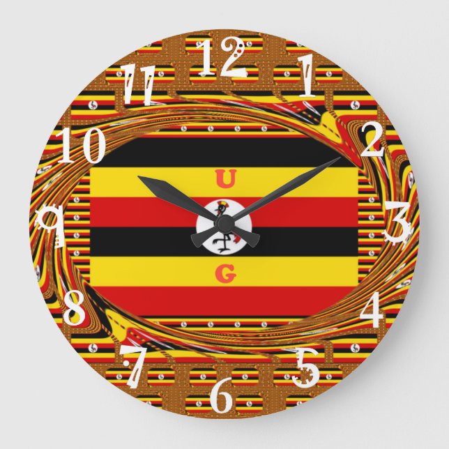 Fina fantastisk Loely Uganda-idéer Stor Klocka (Framsida)
