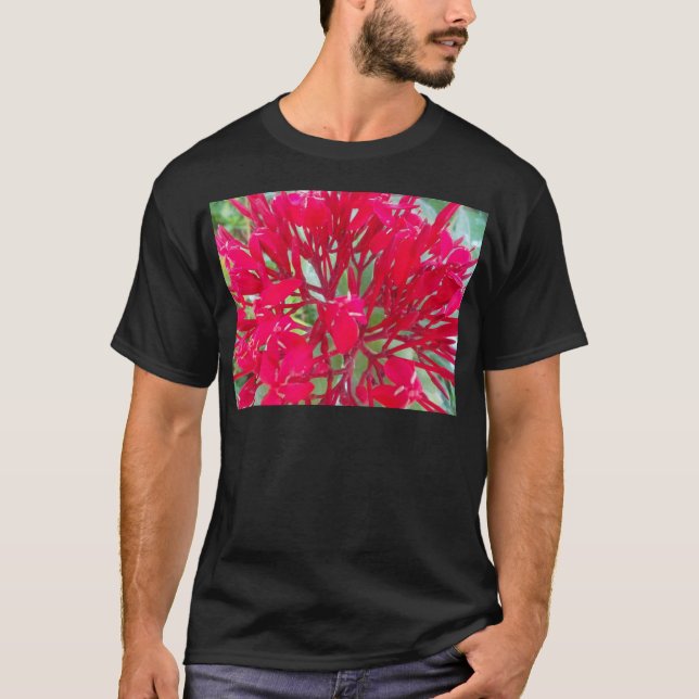 Fina Fantastisk Röda blommor T-shirt (Framsida)