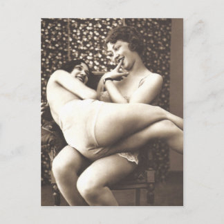 Fina flickors vintage foto vykort