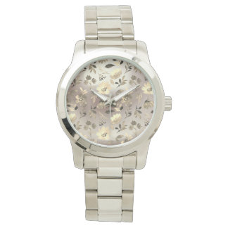 Fina Flowers Mönster med Pearl Background Armbandsur