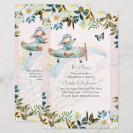 Fina flygplan Pilot Boys Baby Shower Inbjudan