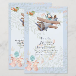 Fina flygplan Pilot Boys Baby Shower Inbjudan