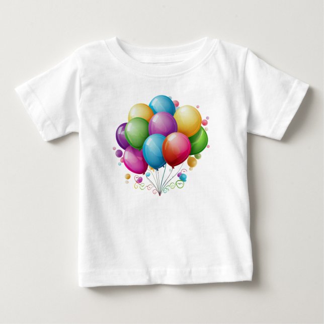 Fina födelsedagsballonger t shirt (Framsida)