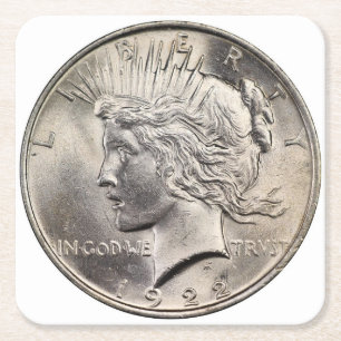 Fina fredsdollar Underlägg Set Papper Kvadrat
