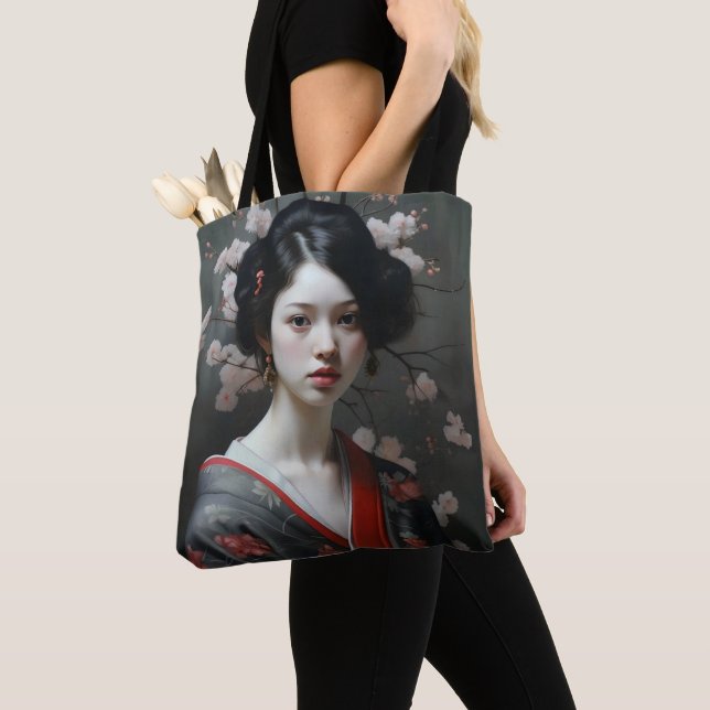 Fina Geisha Flowers Tygkasse (Närbild)