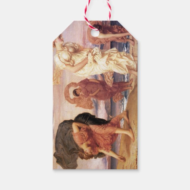 Fina grekiska flickor Picking-Småstarna på en buss Presentetikett (Framsidan)