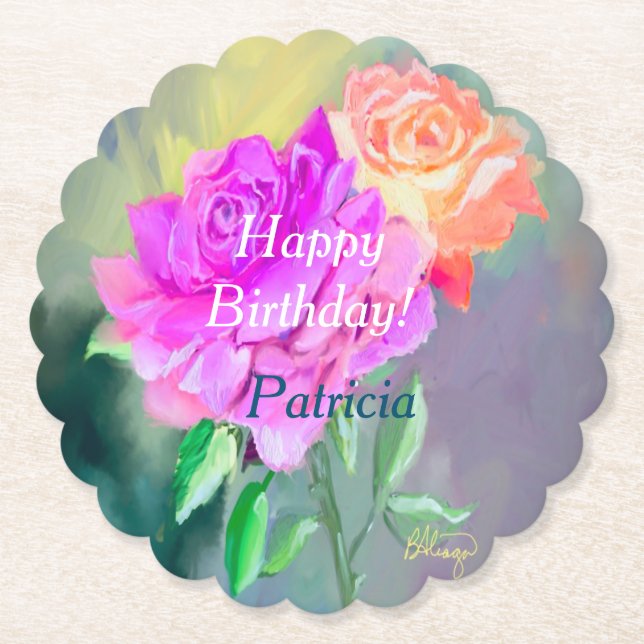 Fina handmålade ro för speciella tillfällen underlägg papper (Framsida)