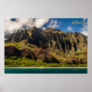 Fina Hawaii Mountains Poster