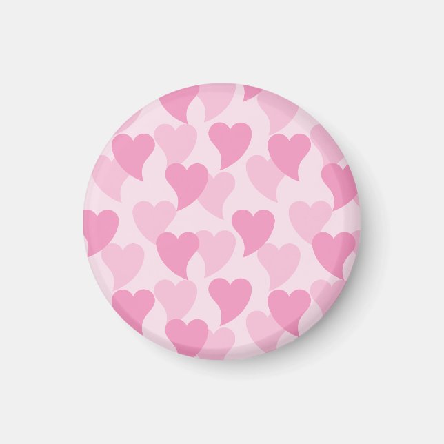 Fina Hearts Seamless Mönster Magnet (Framsidan)