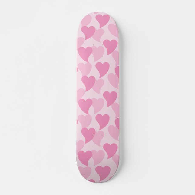 Fina Hearts Seamless Mönster Mini Skateboard Bräda 18,5 Cm (Framsida)