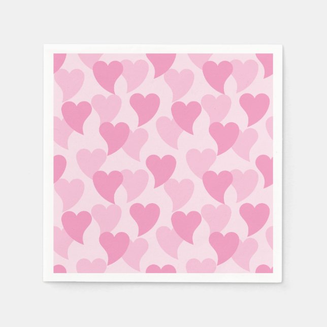 Fina Hearts Seamless Mönster Pappersservett (Framsidan)
