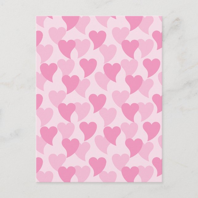 Fina Hearts Seamless Mönster Vykort (Framsida)