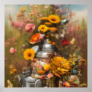 Fina höstblommor poster