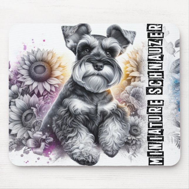 Fina Hundraser/Miniature Schnauzer Hund Musmatta (Framsidan)
