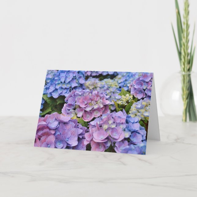 Fina Hydrangea Flowers Art Note Card Kort (Framsida)