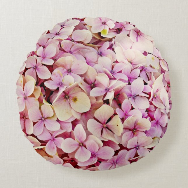 Fina Hydrangea Flowers Rund Kudde (Framsidan)
