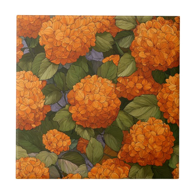 Fina Hydrangeasbrickor för Snyggt Kakelplatta (Framsidan)