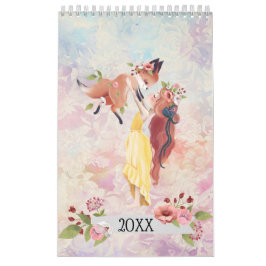 Fina illustrationer Söt Anpassningsbar Kalender