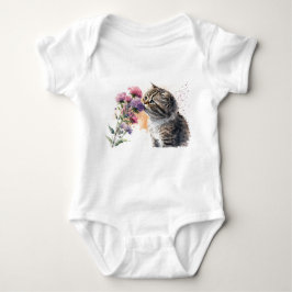 Fina Kitten Sniffing Flowers T Shirt