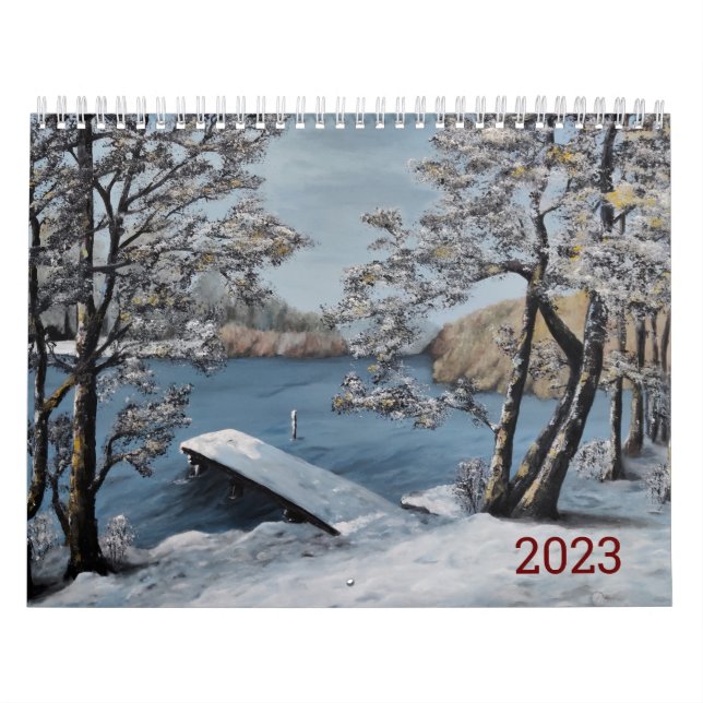 Fina landskap 2023-kalender - oljemålningar  kalender (Omslag)