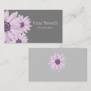Fina Lavender-Daisy på Grått Affärskort Visitkort