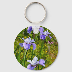 Fina lila iris-blommor nyckelring