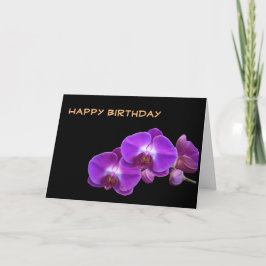 Fina lila orchid-blommor grattis på födelsedagen kort