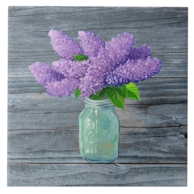 Fina Lilacs i Rustic Mason Burk Kakelplatta (Framsidan)