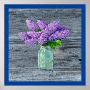 Fina Lilacs i Rustic Mason Burk Poster