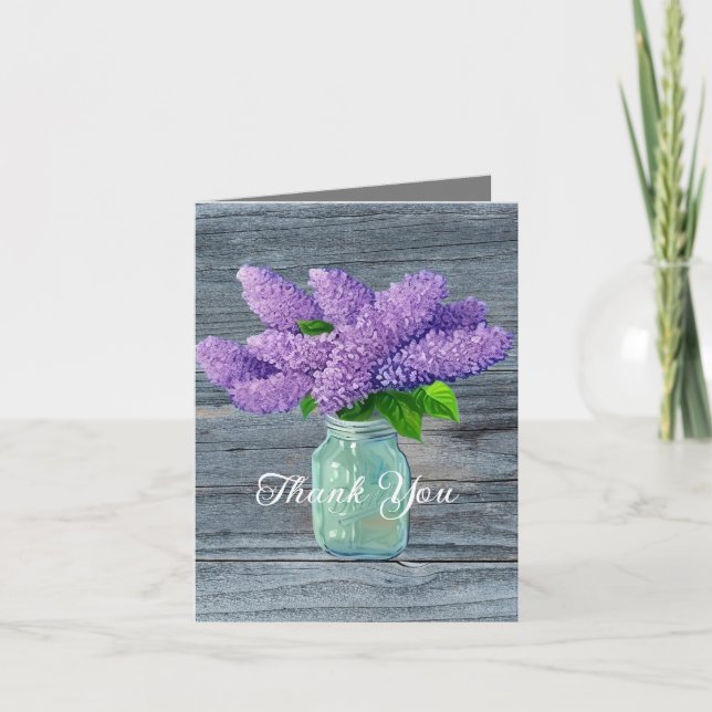 Fina Lilacs i Rustic Mason Burk Tack Kort (Framsida)