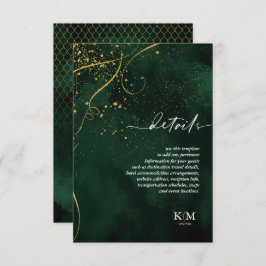 Fina linjer Guld Abstrakt detaljer Smaragd ID867 Tilläggskort