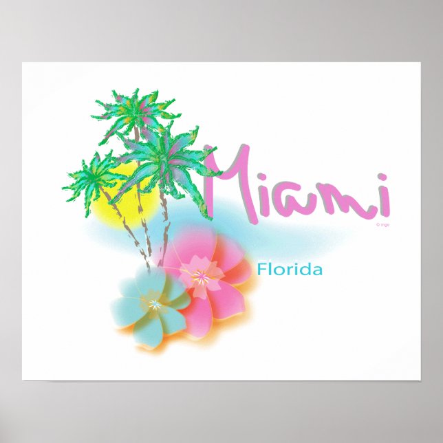 Fina Miami, Florida, Handflatan Poster (Framsidan)