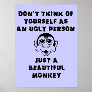 Fina Monkey Funny Poster Humor