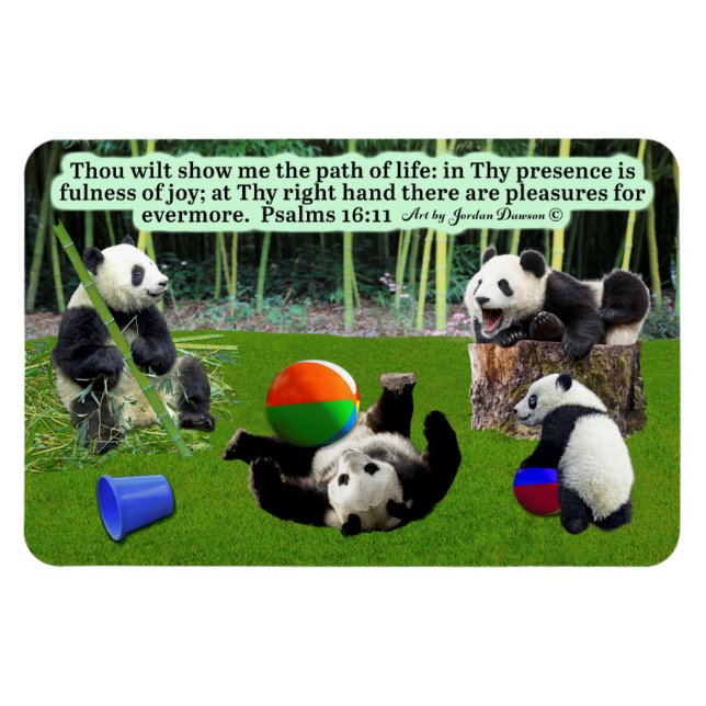 Fina Panda Scripture Magnet Psalms 16:11 (Horisontell)