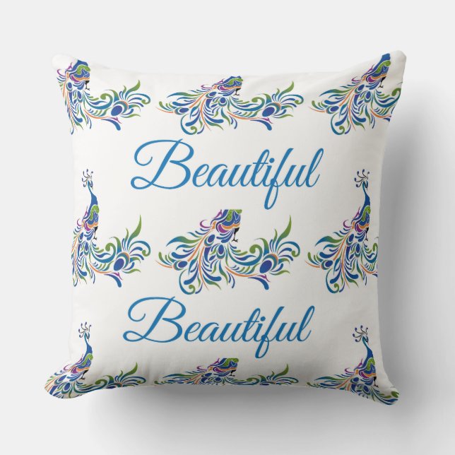 Fina Peacock Decorative Pillow Kudde (Framsida)