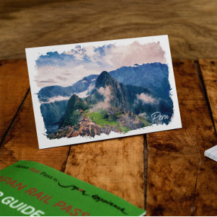 Fina Peru Machu Picchu Vintage resor Vykort